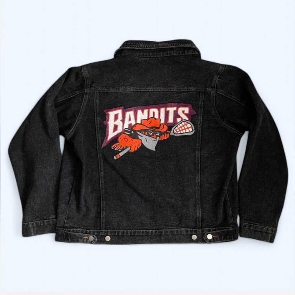 Hand Painted Custom Buffalo Bandits NLL Denim Oversized Jacket